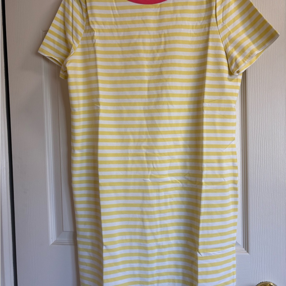 Cotton Yellow and White Sheath Midi Dress